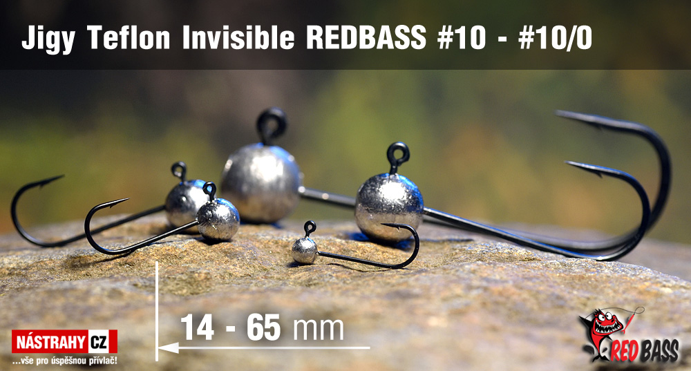 Jigová hlavička TEFLON INVISIBLE REDBASS 